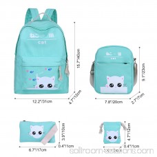 Vbiger Cute Cat Canvas Backpack Set 4-in-1 Shoulder Bags Casual Student Daypack for Teenage Girls 570461827
